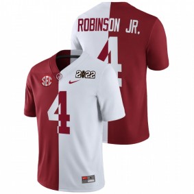 Brian Robinson Jr. Alabama Crimson Tide 2022 National Championship Crimson White Split Edition #4 Jersey