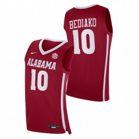 Charles Bediako #10 Red Alabama Crimson Tide 2021-22 College Basketball Jersey