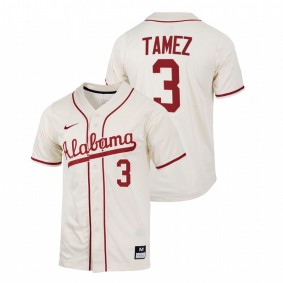 Alabama Crimson Tide #3 Dominic Tamez College Baseball Natural Jersey Replica Men