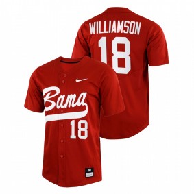 Drew Williamson Alabama Crimson Tide #18 College Baseball Men Crimson Jersey Full-Button