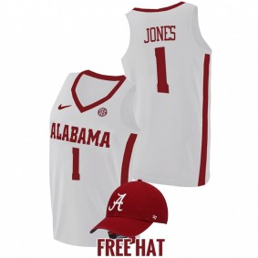 Alabama Crimson Tide Herbert Jones 2021-22 White College Basketball Free Hat Men Jersey