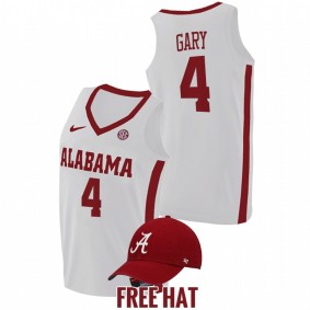 Alabama Crimson Tide Juwan Gary 2021-22 White College Basketball Free Hat Men Jersey