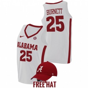 Alabama Crimson Tide Nimari Burnett 2021-22 White College Basketball Free Hat Men Jersey