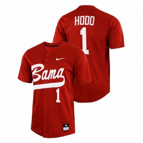 Will Hodo Alabama Crimson Tide #1 College Baseball Men Crimson Jersey Full-Button