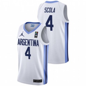 Argentina Basketball Luis Scola White 2021 Tokyo Olymipcs Home Jersey