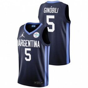 Argentina Basketball Manu Ginobili Navy 2021 Tokyo Olympics Away Jersey