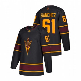 Men Arizona State Sun Devils James Sanchez #61 Black Replica College Hockey Jersey