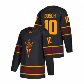 Men Arizona State Sun Devils Tyler Busch #10 Black Replica College Hockey Jersey