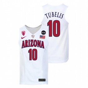 Azuolas Tubelis #10 White Arizona Wildcats 2021-22 Replica College Basketball Jersey