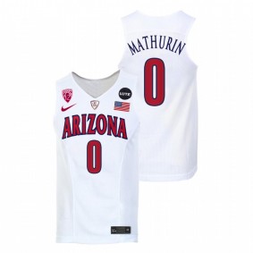 Bennedict Mathurin #0 White Arizona Wildcats 2021-22 Replica College Basketball Jersey