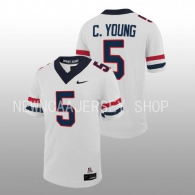 Christian Young Arizona Wildcats Untouchable Game 2022-23 White Football #5 Jersey