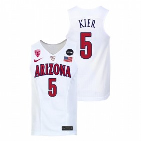 Justin Kier #5 White Arizona Wildcats 2021-22 Replica College Basketball Jersey