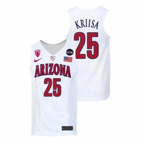 Kerr Kriisa #25 White Arizona Wildcats 2021-22 Replica College Basketball Jersey