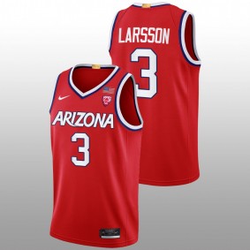 Arizona Wildcats Pelle Larsson 2022-23 Red College Basketball Men Jersey