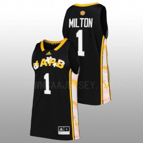 Kylen Milton #1 Black Arkansas Pine Bluff Golden Lions Replica Basketball Honoring Black Excellence Jersey