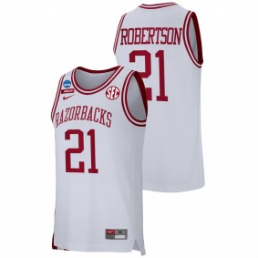 Alvin Robertson #21 White Arkansas Razorbacks Alumni Retro Basketball Jersey