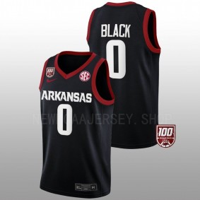 Anthony Black #0 Black Arkansas Razorbacks 2022-23 College Basketball 100 Season Jersey