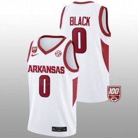 Arkansas Razorbacks Anthony Black 2022-23 White 100 Season College Basketball Men Jersey