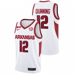 Arkansas Razorbacks Barry Dunning 2022-23 White College Basketball Men Jersey