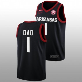 2022 Fathers Day Gift Arkansas Razorbacks Greatest Dad Black Men Jersey #1