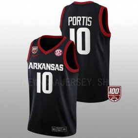 Bobby Portis #10 Black Arkansas Razorbacks College Basketball 100 Season Jersey