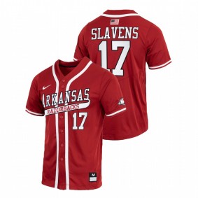 Brady Slavens Arkansas Razorbacks College Baseball Cardinal Throwback #17 Jersey