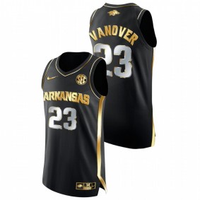 Connor Vanover Arkansas Razorbacks Black Golden Edition College Basketball Jersey