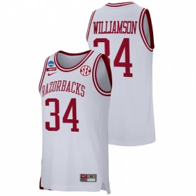 Corliss Williamson #34 White Arkansas Razorbacks Alumni Retro Basketball Jersey