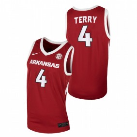 Dalen Terry #4 Red Arkansas Razorbacks 2022 College Basketball Jersey