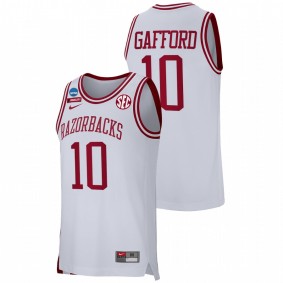 Daniel Gafford #10 White Arkansas Razorbacks Alumni Retro Basketball Jersey