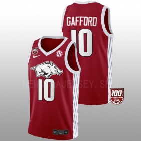 Arkansas Razorbacks Daniel Gafford 100 Season Men Red Jersey College Basketball