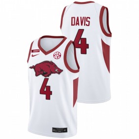 Davonte Davis Arkansas Razorbacks White Equality 2021 March Madness Jersey