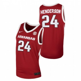 Men Arkansas Razorbacks #24 Cardinal Ethan Henderson Away College Basketball Jersey