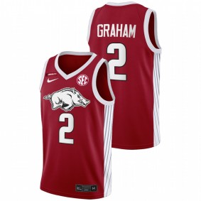 Arkansas Razorbacks Jalen Graham 2022 Cardinal College Basketball Primary Men Jersey