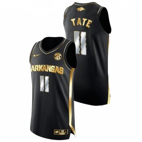 Jalen Tate Arkansas Razorbacks Black Golden Edition College Basketball Jersey