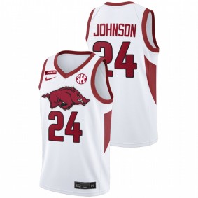 Joe Johnson Arkansas Razorbacks White Equality 2021 March Madness Jersey