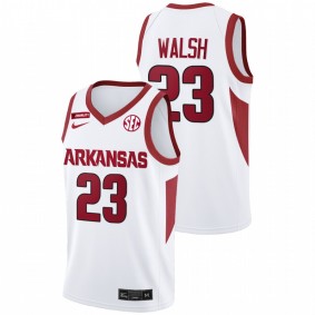 Arkansas Razorbacks Jordan Walsh 2022-23 White College Basketball Men Jersey