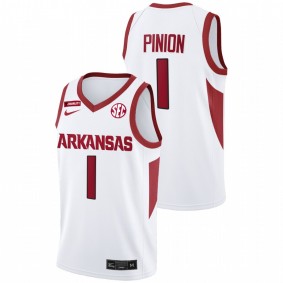 Arkansas Razorbacks Joseph Pinion 2022-23 White College Basketball Men Jersey