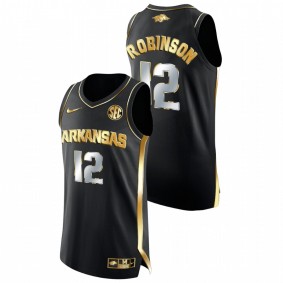 Khalen Robinson Arkansas Razorbacks Black Golden Edition College Basketball Jersey