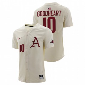 Matt Goodheart Arkansas Razorbacks #10 College Baseball Men Natural Jersey Full-Button