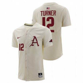 Michael Turner Arkansas Razorbacks #12 College Baseball Men Natural Jersey Full-Button