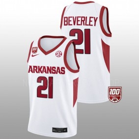 Arkansas Razorbacks Patrick Beverley White 100 Season College Basketball Men Jersey