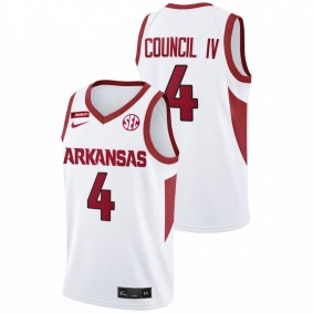 Arkansas Razorbacks Ricky Council IV 2022-23 White College Basketball Men Jersey