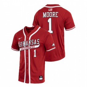 Robert Moore Arkansas Razorbacks College Baseball Cardinal Throwback #1 Jersey