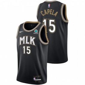 Men Atlanta Hawks 2020-21 #15 Black Clint Capela MLK City Edition Jersey