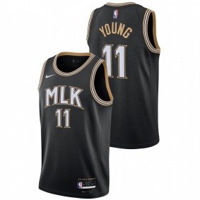 Men Atlanta Hawks 2020-21 #11 Young Trae Young honor Dr. King MLK City Jersey