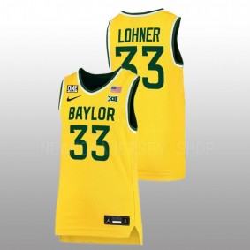 Baylor Bears Caleb Lohner 2022-23 Gold College Basketball Men Jersey