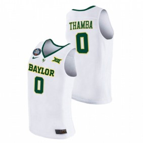 Men Baylor Bears #0 White Flo Thamba 2021 March Madness Final Four Jersey