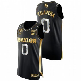 Men Baylor Bears #0 Black Flo Thamba Golden Authentic 2021 March Madness Final Four Jersey