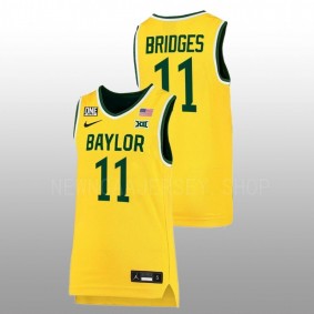 Baylor Bears Jalen Bridges 2022-23 Gold College Basketball Men Jersey